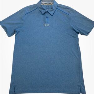 Oakley Shirt Men’s Blue Size Small Two Snap Polo Ohydrolix Moisture Wicking Golf